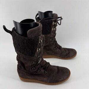 The North Face Women's Brown Suede Lace-Up‎ Mid-Calf Boots Size 9